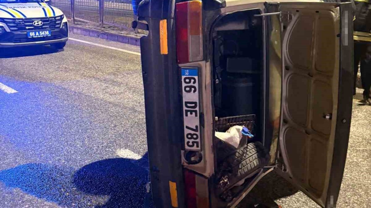 Yozgat’ta otomobil yan yattı, 3 kişi yaralandı