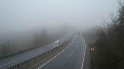 Zonguldak-Ereğli yolunda sis etkili oldu