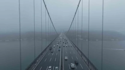 15 Temmuz Şehitler Köprüsü’nde havadan sis manzarası