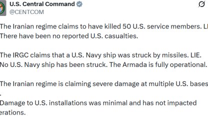 ABD ordusu, İran karşısında önemli kayıplar verdiği yönündeki iddiaları yalanladı