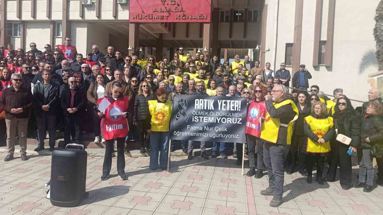 Aliağa’da eğitimcilerden şiddete karşı ortak tepki