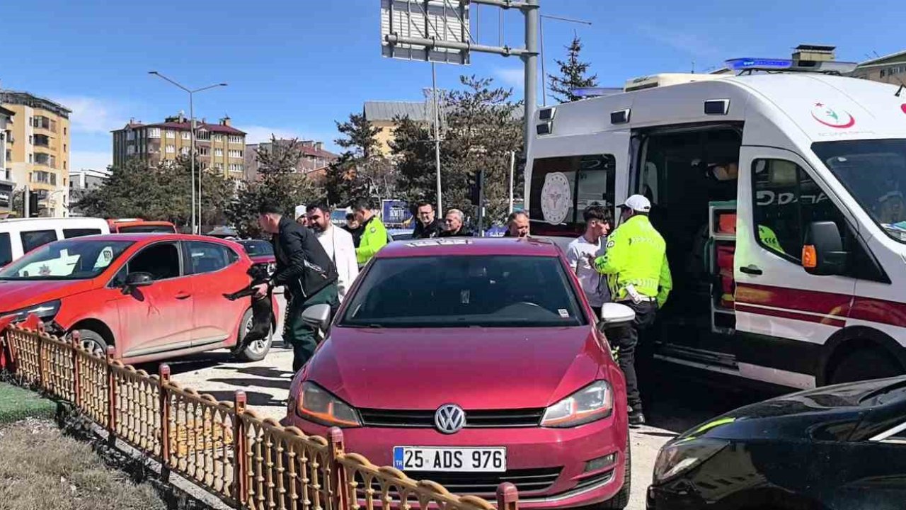 Araç içerisindeki köpek üzerine atlayınca direksiyon hakimiyetini kaybetti