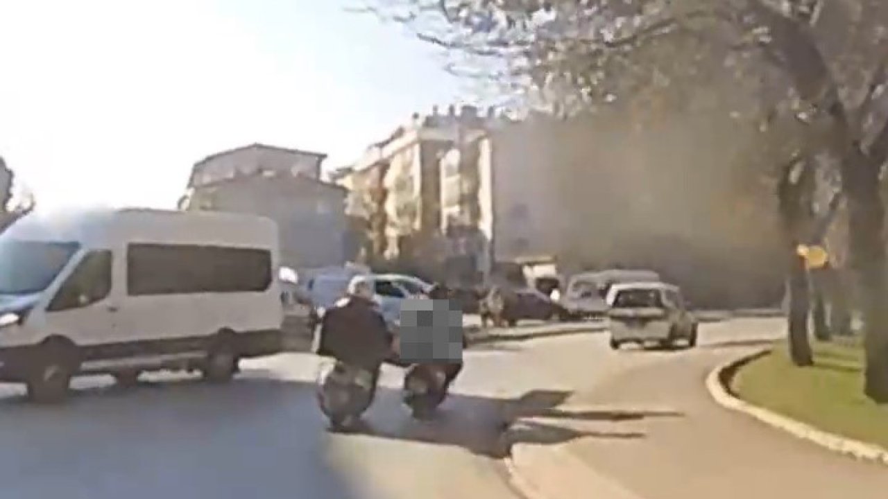 Benzini biten motosikleti iterken dengesini kaybeden motosiklet sürücüsü kaza yaptı