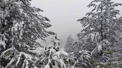 Demirci’nin yüksek kesimlerinde kar yağışı etkili oluyor