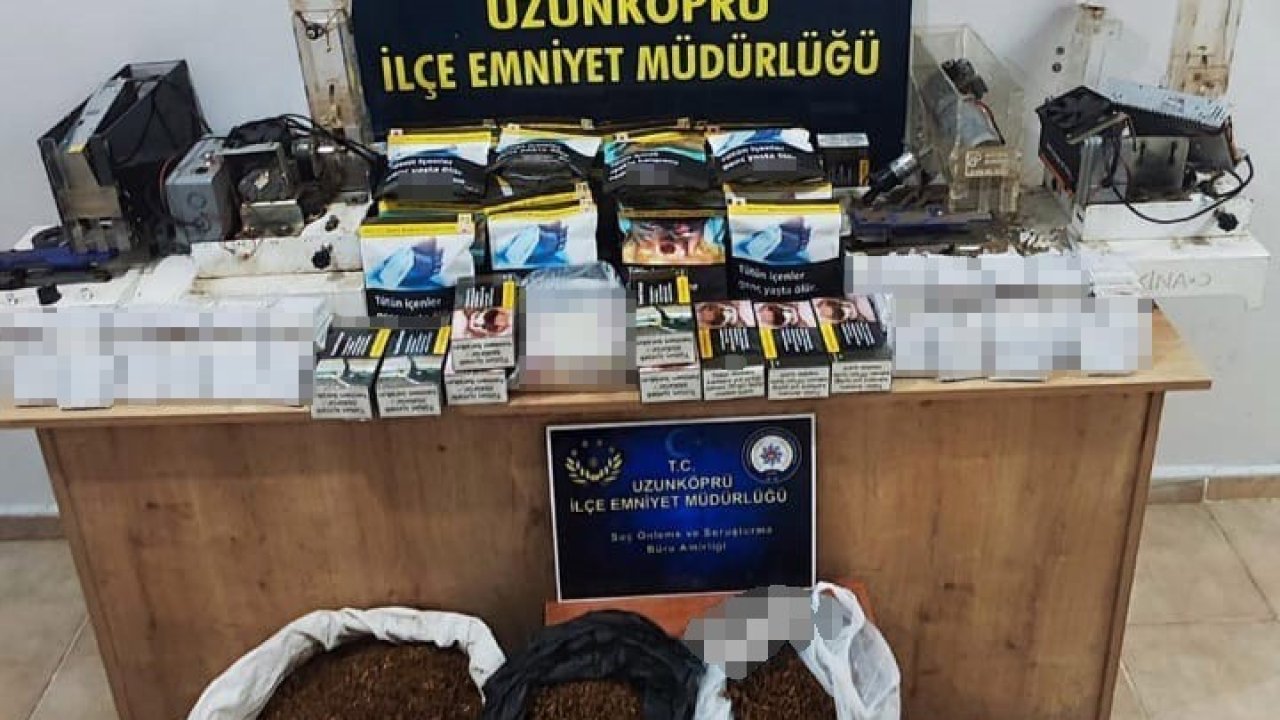 Edirne’de kaçak tütün ve makaron operasyonu