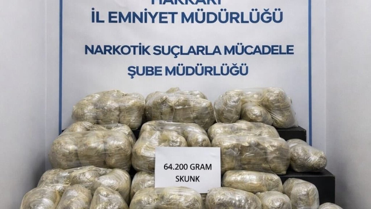 Hakkari’de 64 kilogram uyuşturucu ele geçirildi