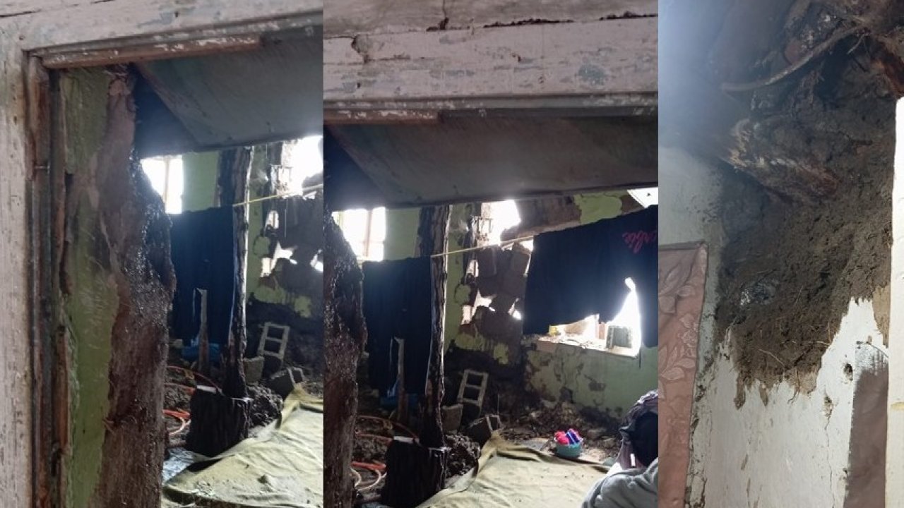 Hakkari’de bir ev çöktü