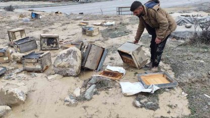 Hakkari’de selde 150 kovan zarar gördü