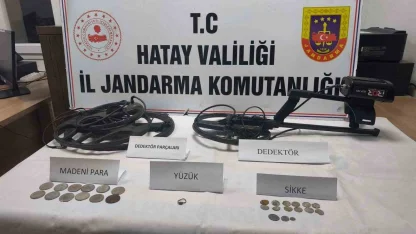 Hatay’da sikke ve yüzük ele geçirildi