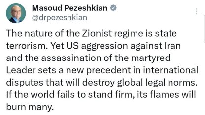 İran Cumhurbaşkanı Pezeşkiyan’dan dünyaya uyarı