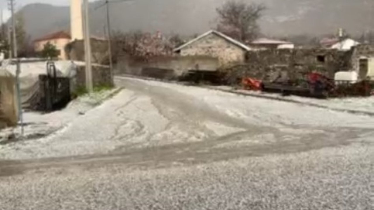 Karapınar’da dolu yağışı