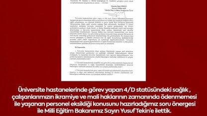 MHP’li Ersoy, üniversite hastanelerindeki mali sorunları TBMM gündemine taşıdı