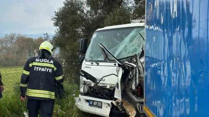 Milas’ta sıkışmalı kaza