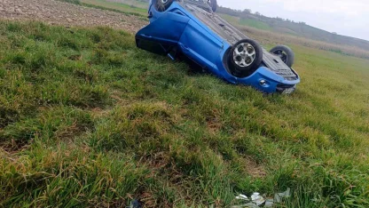 Pehlivanköy’de taralaya uçan otomobilin sürücüsü yaralandı