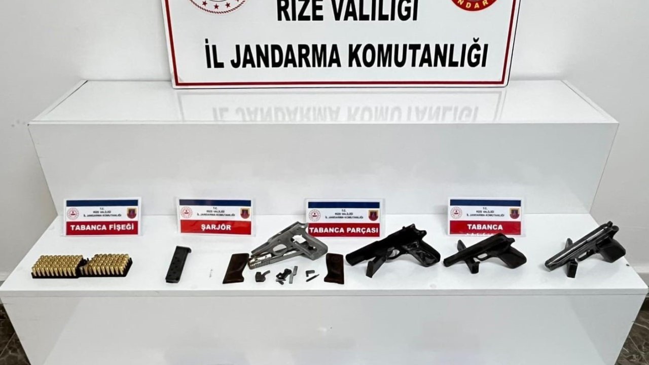 Rize’de ruhsatsız silah ve uyuşturucu operasyonu