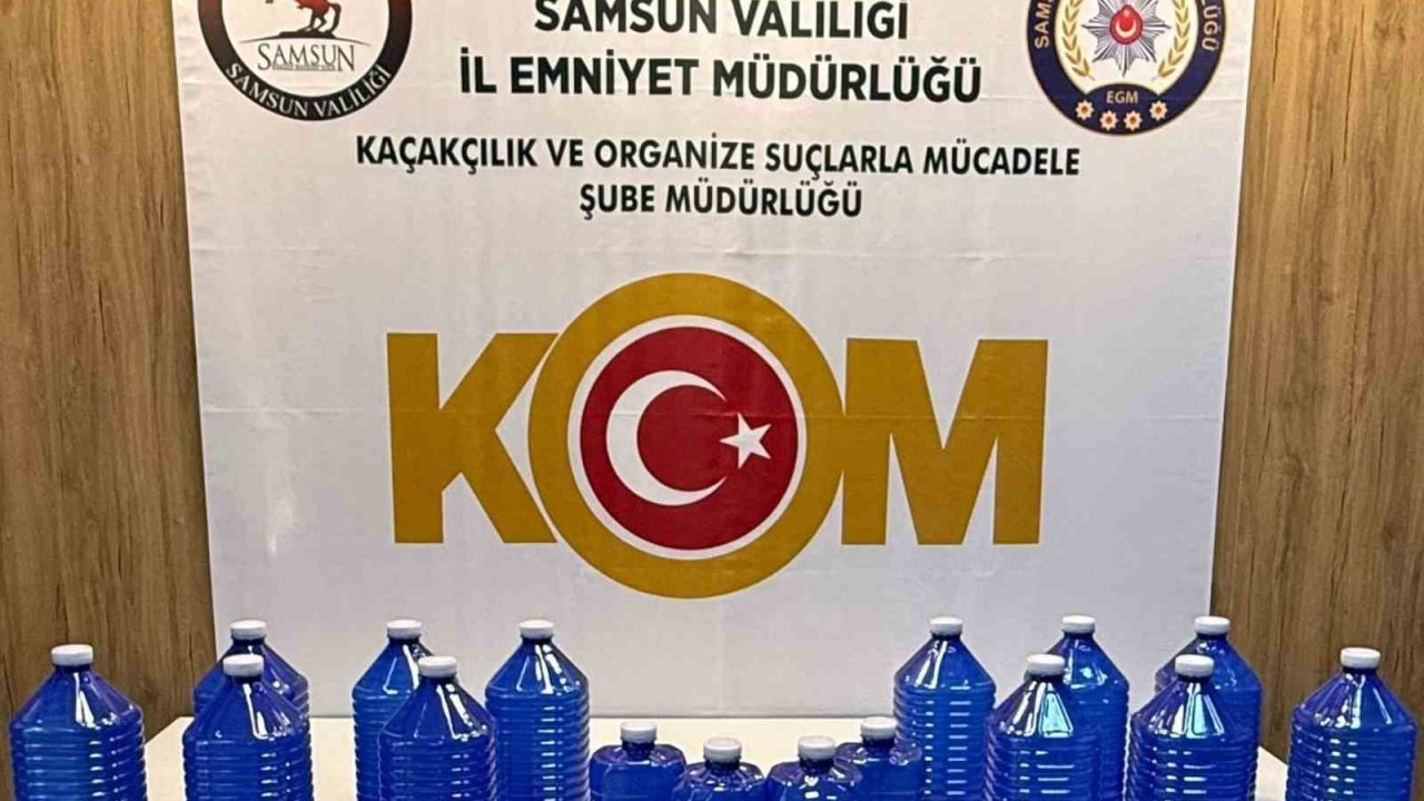 Samsun’da 70 litre etil alkol ele geçirildi