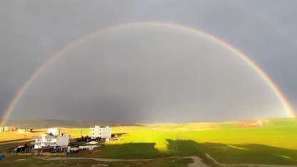 Siirt’te sağanak sonrası oluşan gökkuşağı hayran bıraktı