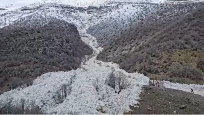 Şırnak’ta çığ düşme anı kameraya yansıdı