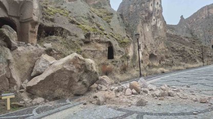 Soğanlı Vadisi’nde kaya koptu bölgede güvenlik önlemleri artırıldı