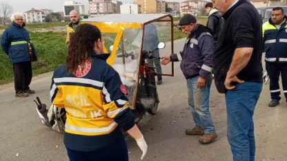 Tekirdağ’da motosiklet kazasında sürücü yaralandı