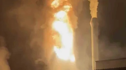 Yağ kazanı patlayan entegre tesisi alev alev yandı