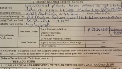 1 kilometre boyunca yola beton döken miksere 191 bin lira ceza kesildi