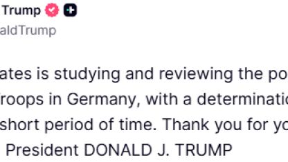 ABD Başkanı Trump: "Almanya’daki askerlerimizin sayısını azaltmayı düşünüyoruz"