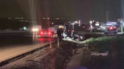 Ankara’da kontrolü kaybeden araç takla attı: 1 ölü, 2 yaralı