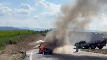 Ankara’da seyir halindeki araçta yangın çıktı