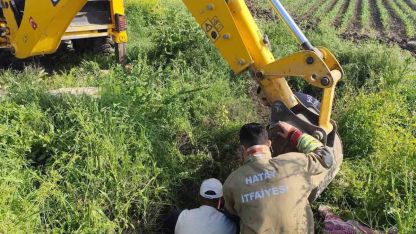 Antakya’da kuyuya düşen büyükbaş hayvan kurtarıldı