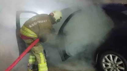 Arsuz’da otomobil yangını