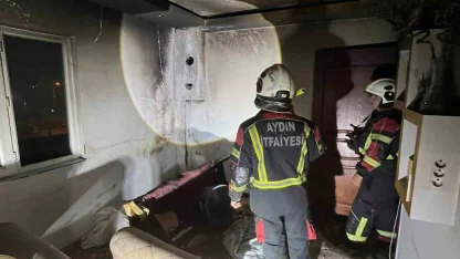 Aydın’da ev yangını: 2 kişi dumandan etkilendi