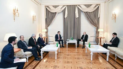 Azerbaycan Cumhurbaşkanı Aliyev, Cumhurbaşkanı Yardımcısı Yılmaz’ı kabul etti