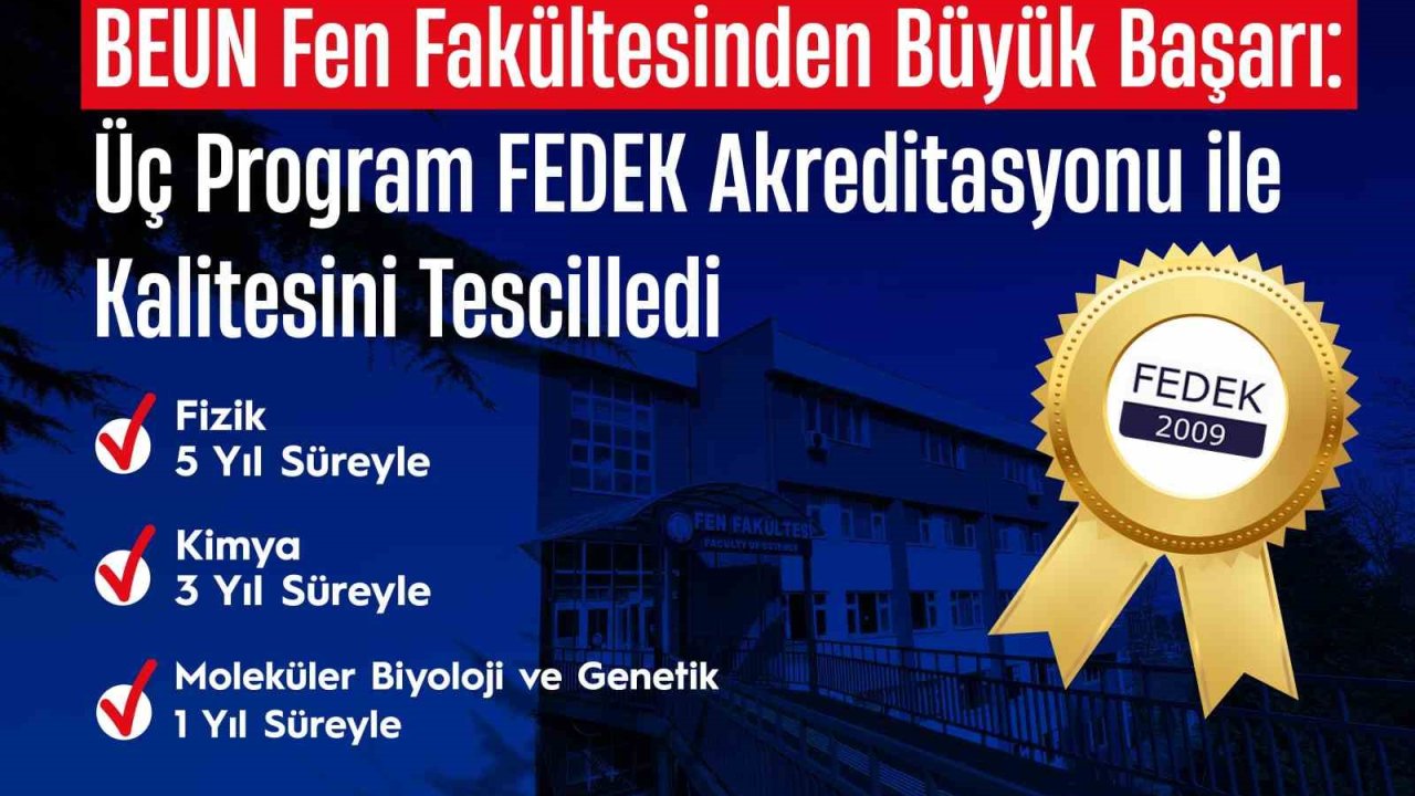 BEUN Fen Fakültesinden Büyük Başarı: Üç Program FEDEK Akreditasyonu ile Kalitesini Tescilledi