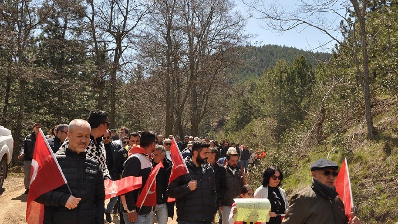 Buldan’da göstericiler maden sahasında yürüyüş gerçekleştirdi