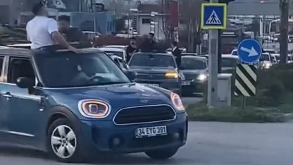 Bursa’da düğün konvoyu tehlike saçtı