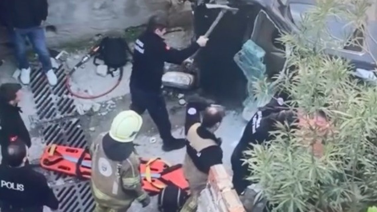 Bursa’da kaza yapan araç merdivenlerden yuvarlandı: 1 yaralı