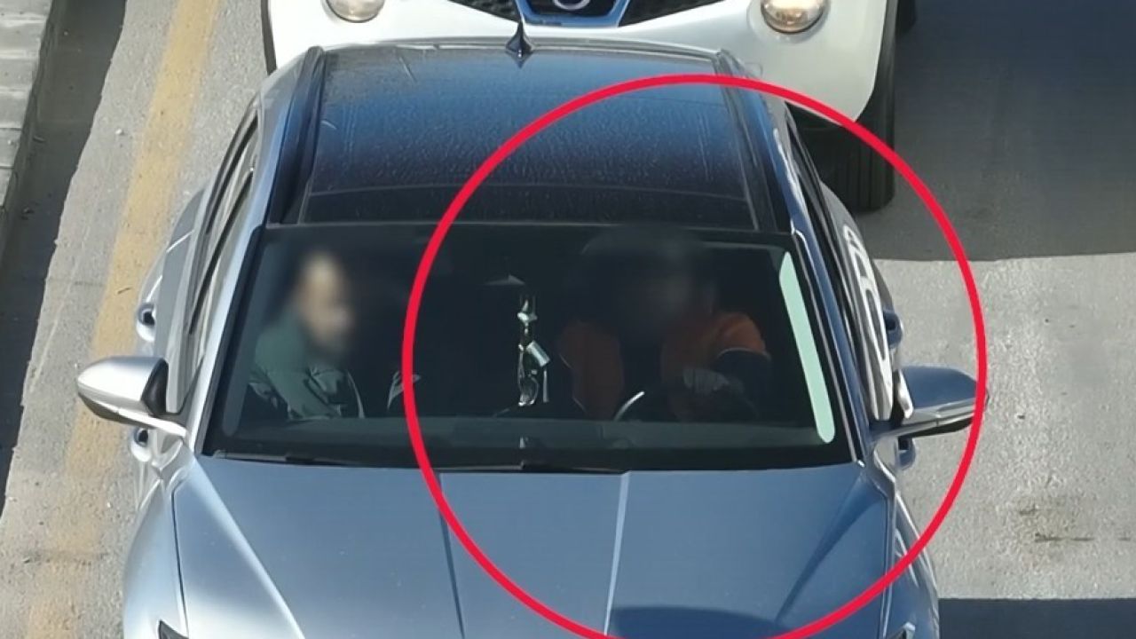 Dronu görünce emniyet kemerini taktılar