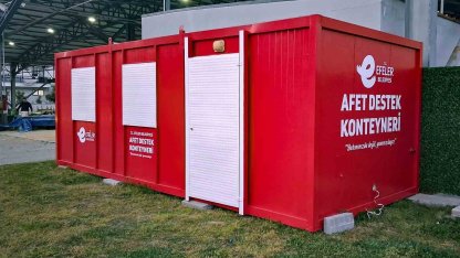 Efeler Belediyesi’nden afet konteyneri desteği