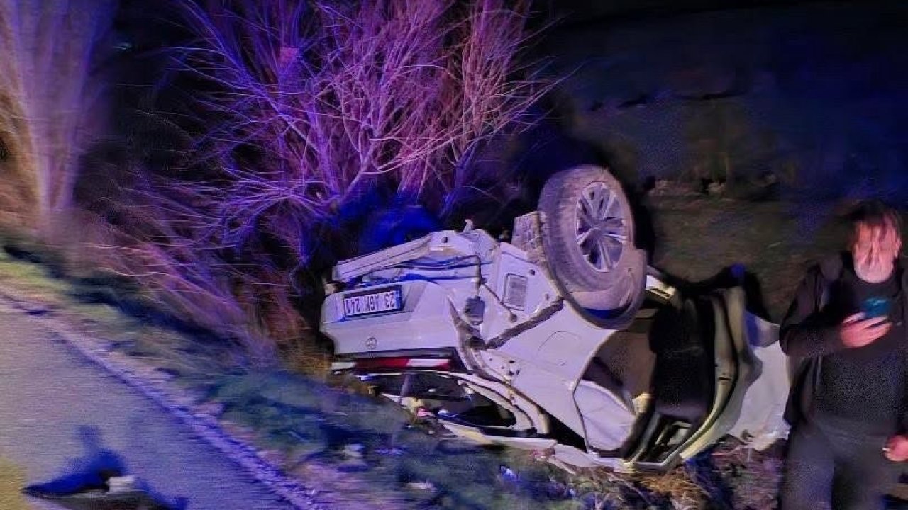 Elazığ’da otomobil takla attı: 2 yaralı