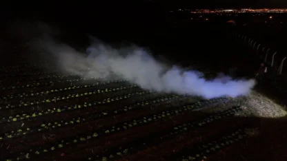 Erzincan’da 1450 rakımda don nöbeti: Üreticiler ürünlerini dumanla korudu