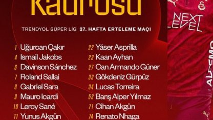 Galatasaray’ın, Göztepe maçı kamp kadrosu belli oldu
