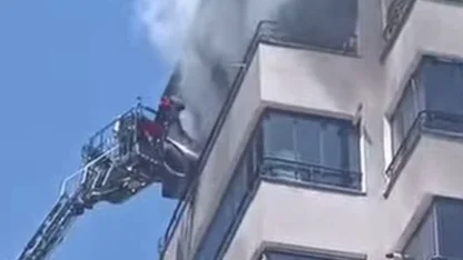 Gaziantep’te 8 katlı binada korkutan yangın
