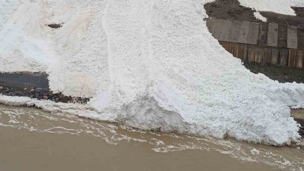 Hakkâri’de çığ: Zap Suyu’nun önünü kesti