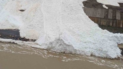 Hakkâri’de çığ: Zap Suyu’nun önünü kesti