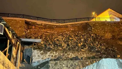 İspir’de heyelan: 2 konut boşaltıldı