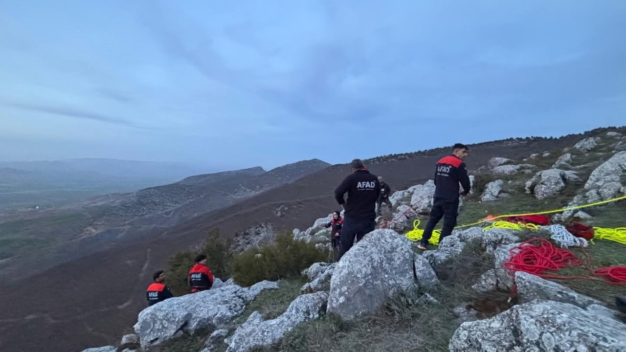 Kayalıklarda mahsur kalan keçiyi arama kurtarma ekipleri kurtardı