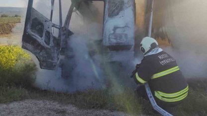 Kırıkhan’da kamyon yangını