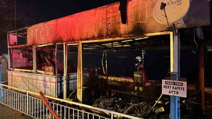 Kurşunlu Sahili’nde gece yarısı yangın paniği