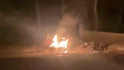 Mardin’de park halindeki motosiklet alev aldı